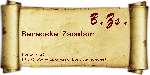 Baracska Zsombor névjegykártya